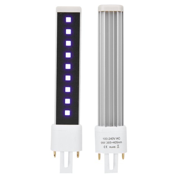 Lámpara de Unas UV Tomo de Bombilla Fuente de Luz Doble LED DE 365 + 405 nm, Giratorio 270, Potencia luminosa de Más de 2000 MW, Para Curar Umas Con 15-30 s