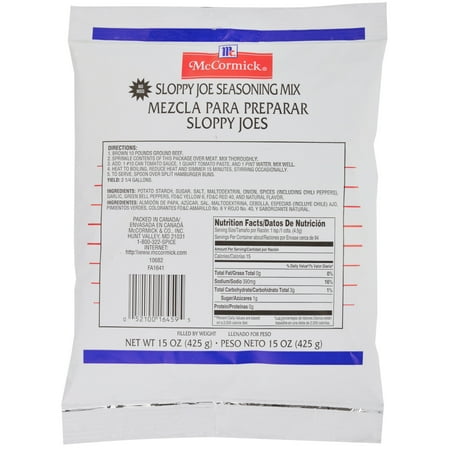 McCormick Culinary Sloppy Joe Seasoning Mix, 15 oz Bag