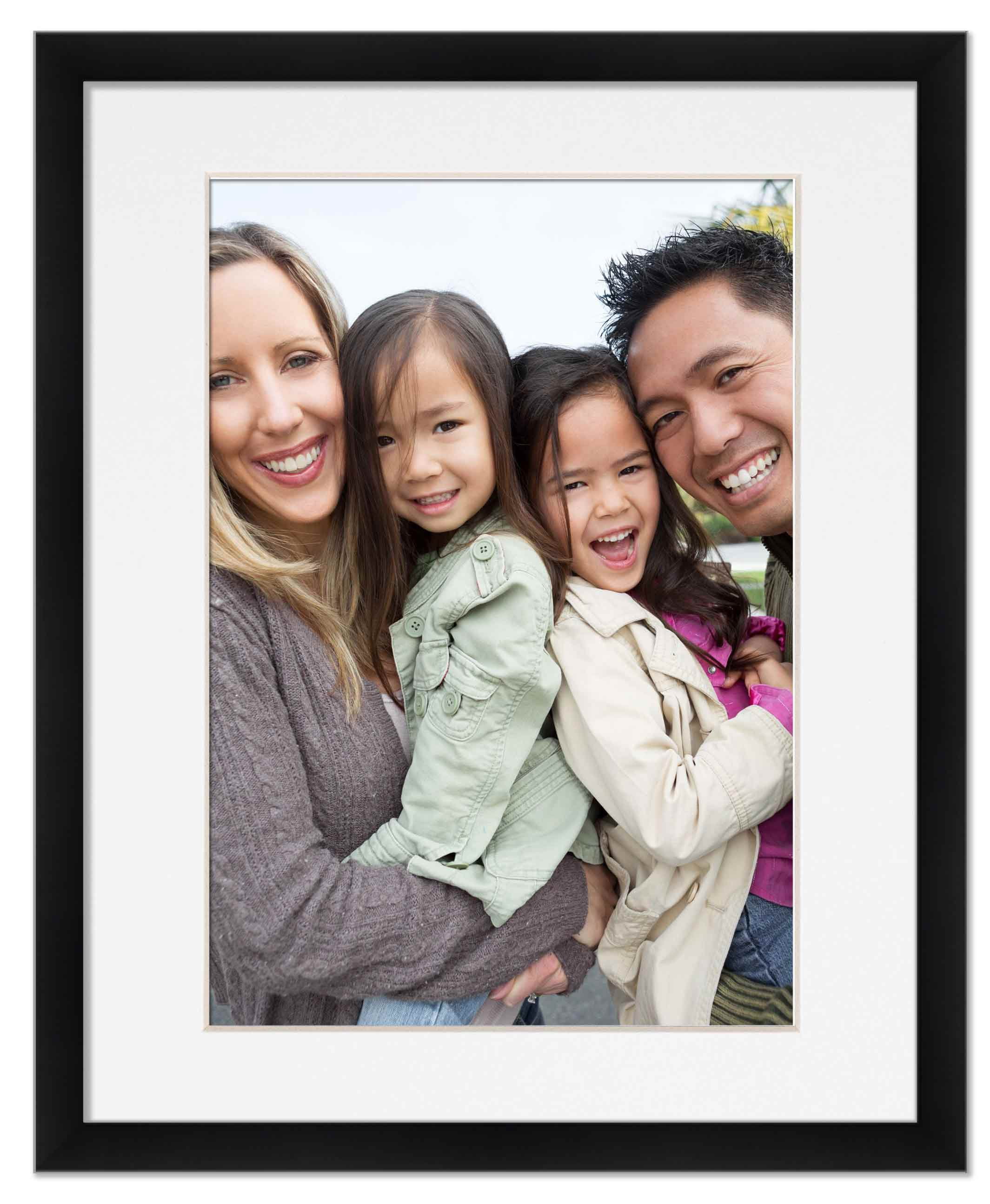 16x20 Frame Black With White Picture Mat For 16x20 Photo - Black 18x24 Frame To Display Print or
