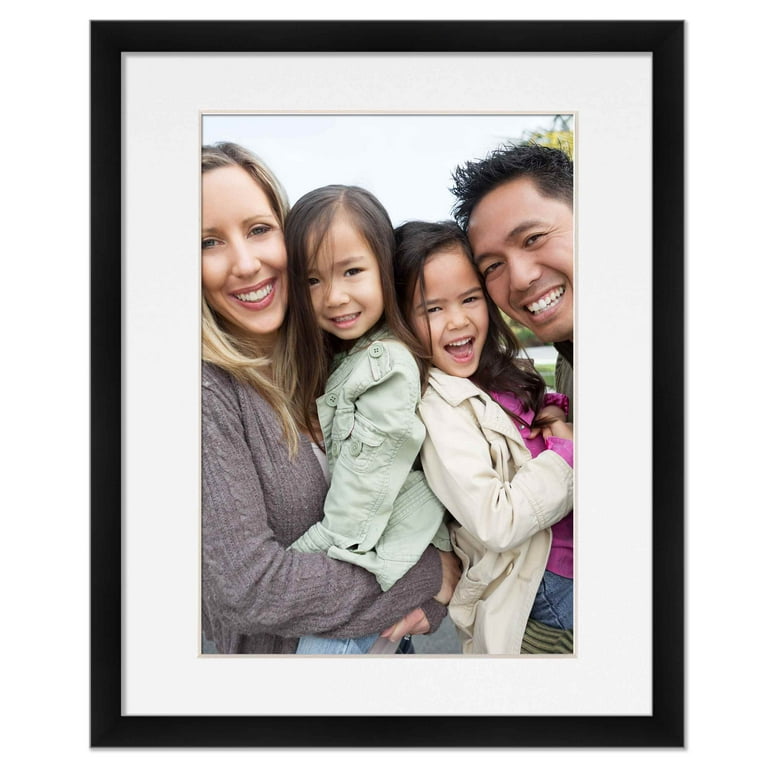 17x21 Frame Black With White Picture Mat For 17x21 Photo - Black