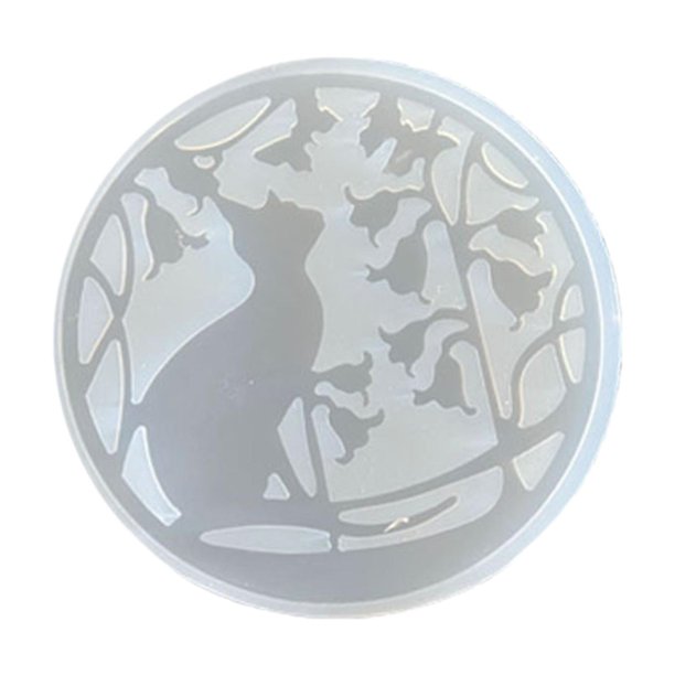 Posavasos navideños, modelo de resina epoxi, modelo de artesanía, fabricación de resina decorativa, modelo de silicona, exhibición para oficina, fiest Estilo F
