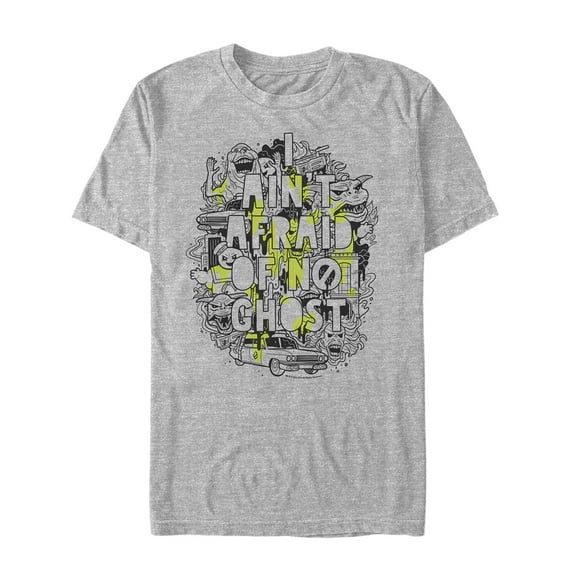 Men's Ghostbusters Ain't Afraid of No Ghost Collage  Graphic Tee Athletic Heather Small