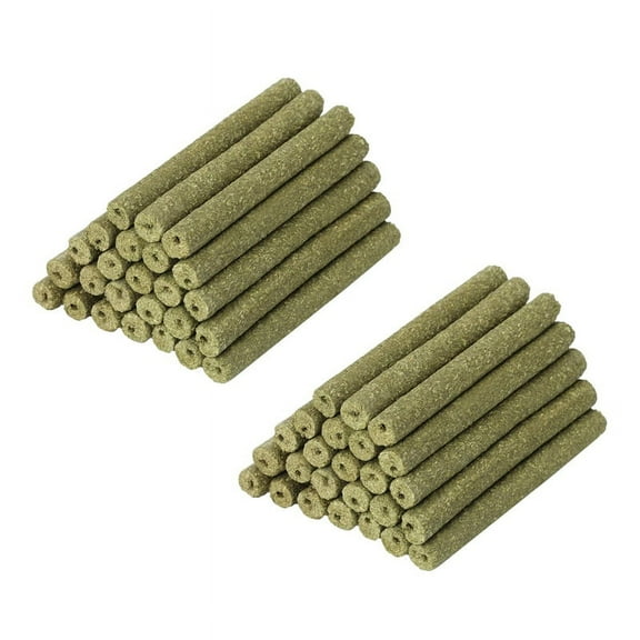 80 PCS Natural Mixed Grass Stick Chinchilla Chew Toys for Guinea Pig Rabbit Gerbil Parrot Bunny and Other Small Animals