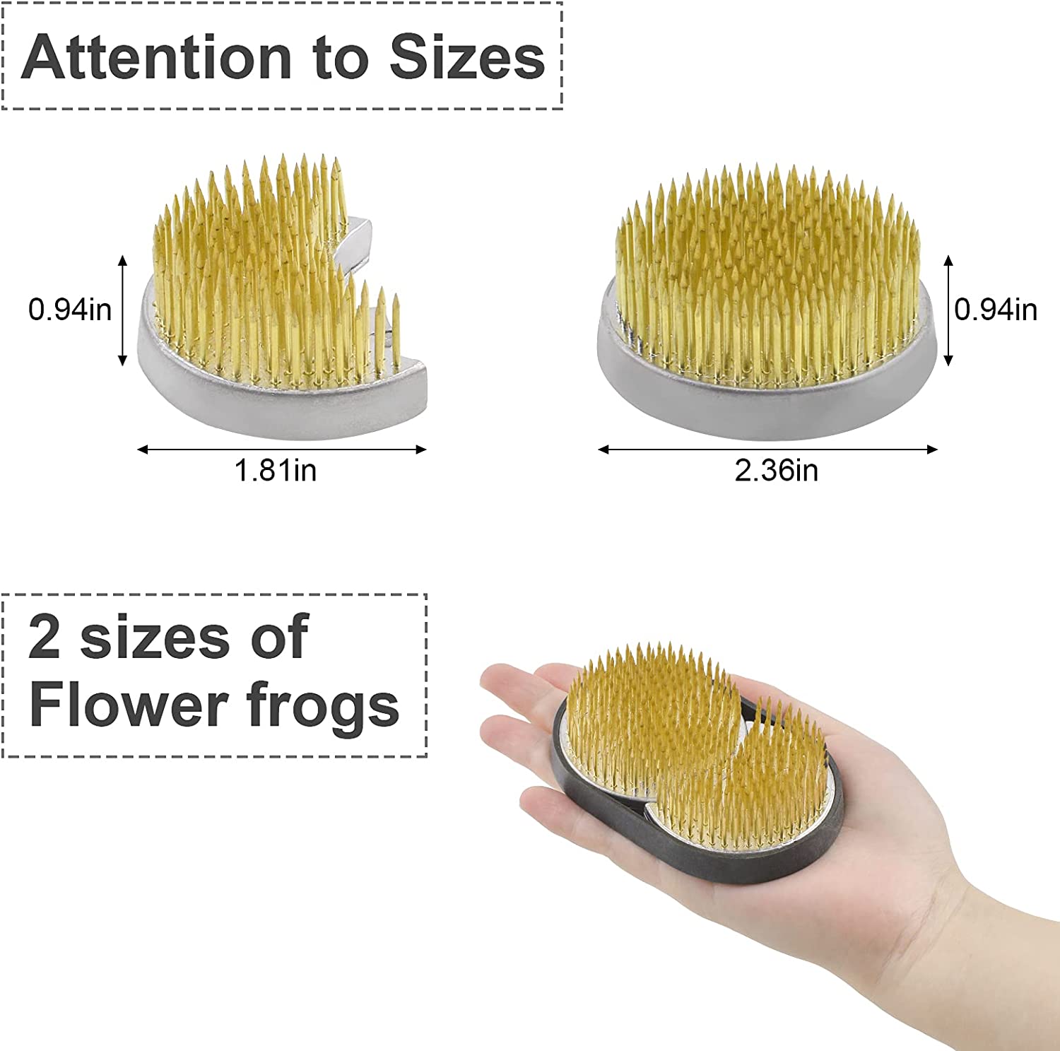 Flower Frog, 1 Set Flower Holders, Sun & Moon Shaped Ikebana Kenzan Flower Arranging Bases, Floral Pin Frog for Floral Arrangement Art Home Office Decoration