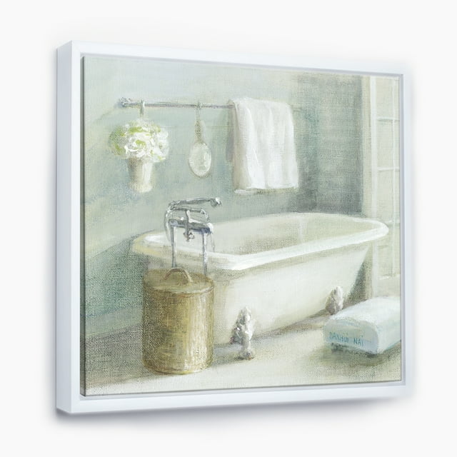 Pastel Bath I - Toile Encadrée pour Salle de Bain