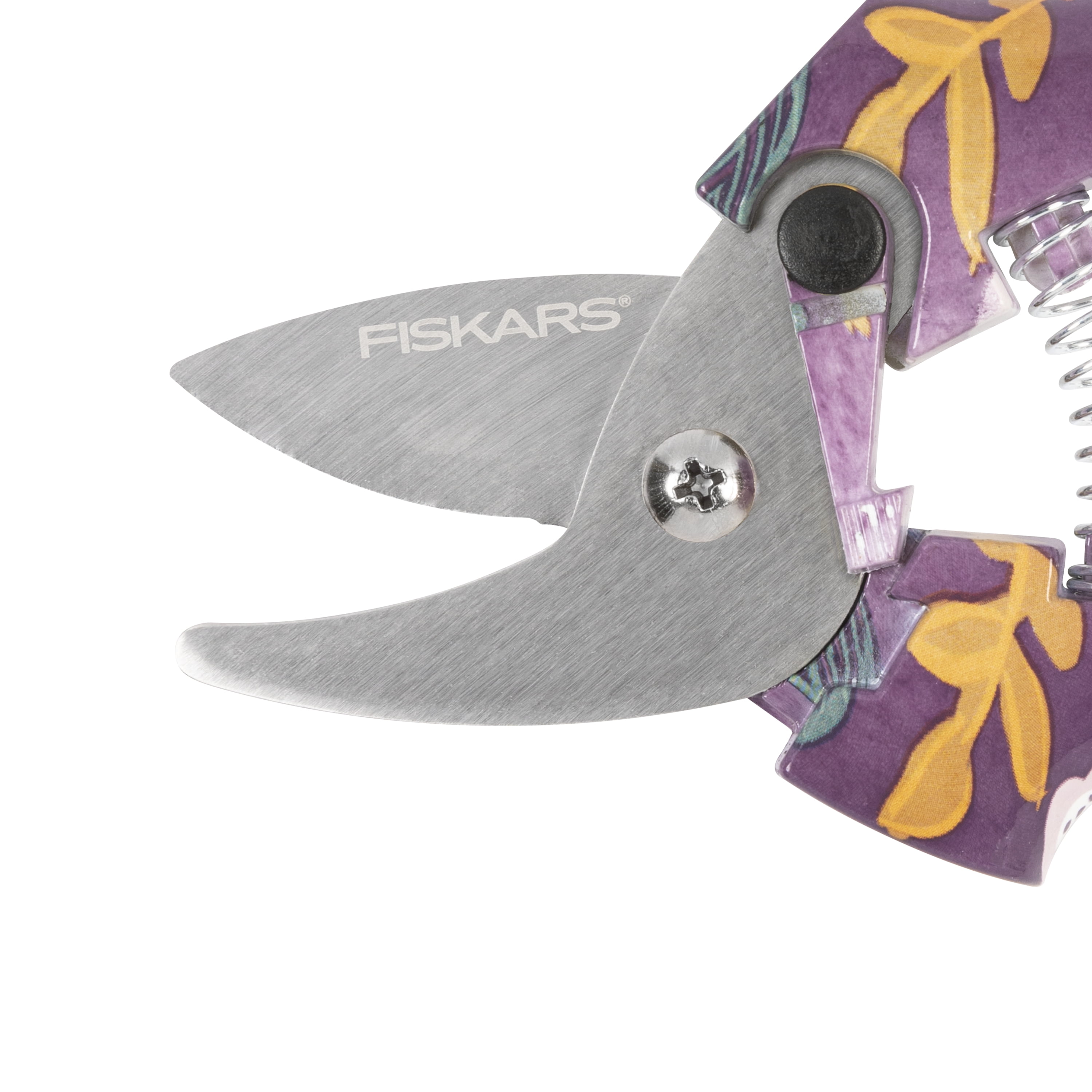 Fiskars 7" Fashion Bypass Pruner, 1/2" Cut Diameter, Purple Floral