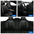 thumbnail image 3 of FANOTEK Black, Pu Leather, Waterproof, Automotive Seat Covers, 5 Pieces, 3 of 13