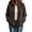 Coffee, variant on Womens Coat Stand Collar Fleece Jacket Drawstring Hem Fluffy Lamb Wool Warm Coat, Blue S-2XL