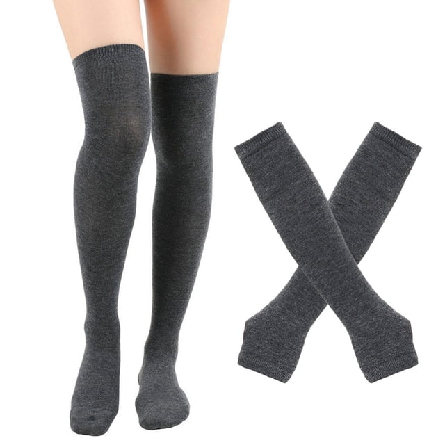 Bas Rayés pour Femmes Gants Hauts Chaussettes Chaussettes d'Halloween Chaussettes