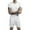 White, variant on Men's Spring Short Sleeve Solid Color Button Jumpsuit - Lightweight Polyester Casual Romper