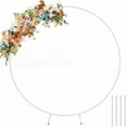 thumbnail image 1 of Stable Structure Wedding Arch For Decorative Events, High Quality Steel Alloy Backdrop Stand Circle Balloon Frame, Circle Balloon Arch Frame For Ceremonies, White (L 2 X H 2 M), 1 of 5