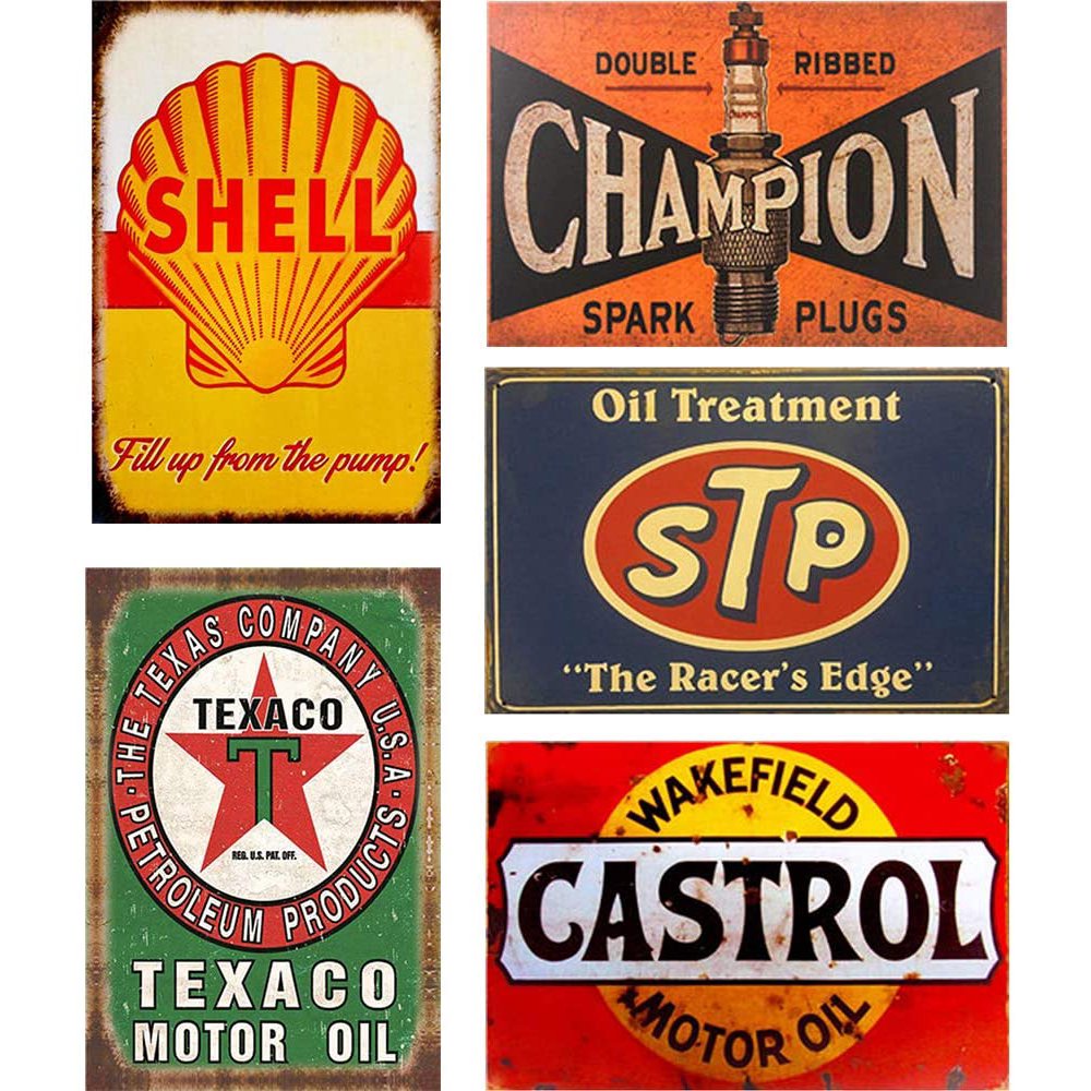 FlowerBeads Retro Tin Signs Vintage Signs Auto Motorcycle Gasoline