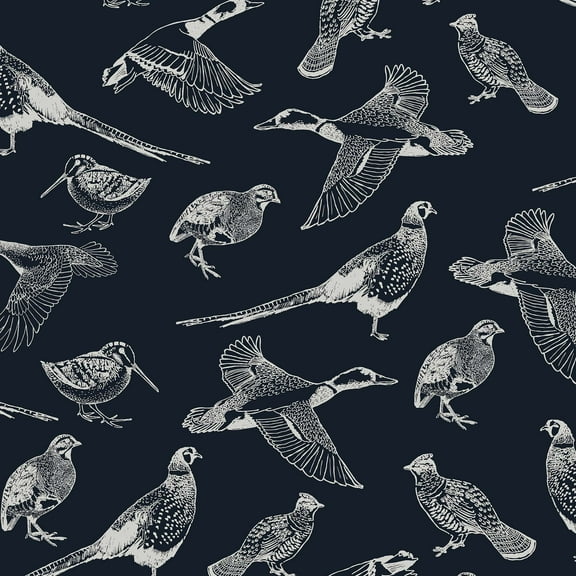 Joules Hunting Birds French Navy Wallpaper