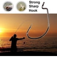 thumbnail image 2 of 50pcs Wide High Carbon Steel Offset Worm Hooks Offset Wide Gap Strong Sharp Soft Bait Jig Fish Hooks For Bass Fish Hook High Carbon Steel Fishing Hook #1 5/0 (1/0), 2 of 7