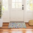 thumbnail image 3 of Yayeee Doormat for Inside 20"x32" Absorbent Low-Profile Washable Non-Slip Rubber Backed Entryway Rug, Green Wildflower Pattern, 3 of 8