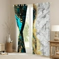 thumbnail image 3 of jejeloiu Abstract Fulid Art Curtains Pack of 2 (42x84 Each),Vintage Marble Desgin Curtains Blackout,Gold Blue White Bedroom Curtains For Adults,Breathable Home Decor, 3 of 6