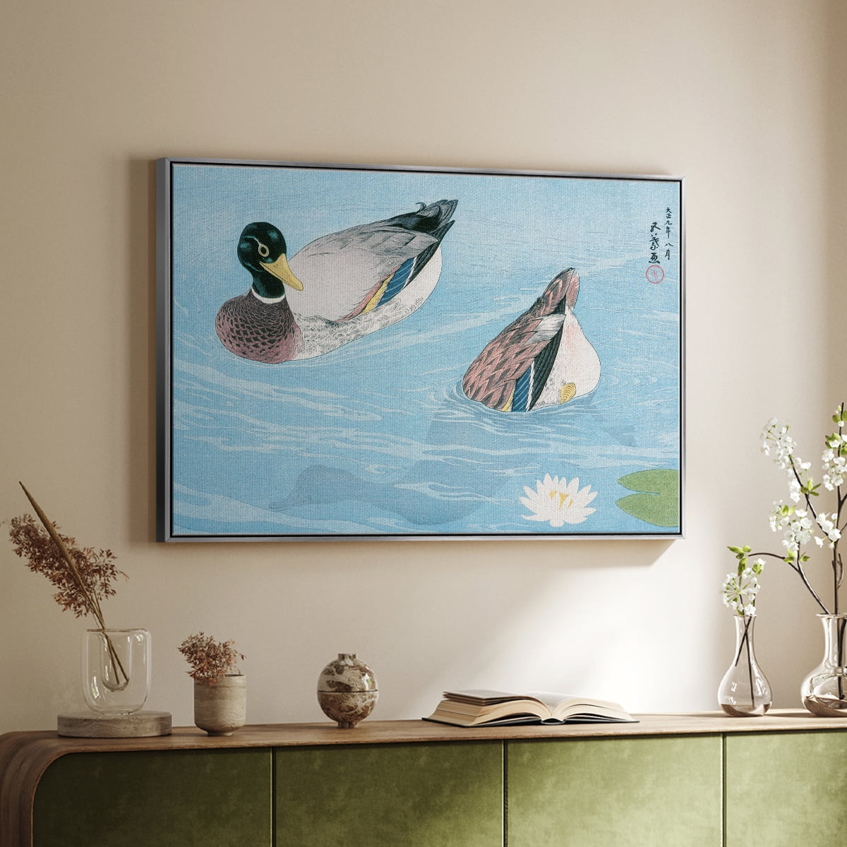Vintage Animal Print-II By Wexford Home Framed in Silver Wood Gallery Wrapped Canvas 27 in. x 41 in.