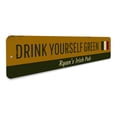 thumbnail image 3 of Drink Yourself Green Novelty Sign, Metal Wall Decor - 4x18 inches, 3 of 4