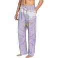 thumbnail image 2 of Balery Lavender Glitter Foil Stripes print Men's Pajama Pants,Ultra Lightweight Pjs,Lounge Pant-Medium, 2 of 9
