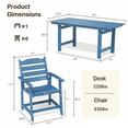 thumbnail image 2 of Aiho 5-Piece HDPE Patio Dining Set, All Weather Table with Umbrella Hole & 4 Patio Chairs for Backyard Garden, Blue, 2 of 6