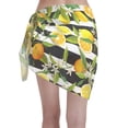 thumbnail image 2 of Geaub Orange and Lemon Women's Short Wrap Skirt, Beach Sun Protection Shawl, Swimsuit Bra, Swimwear Tunic, 2 of 7
