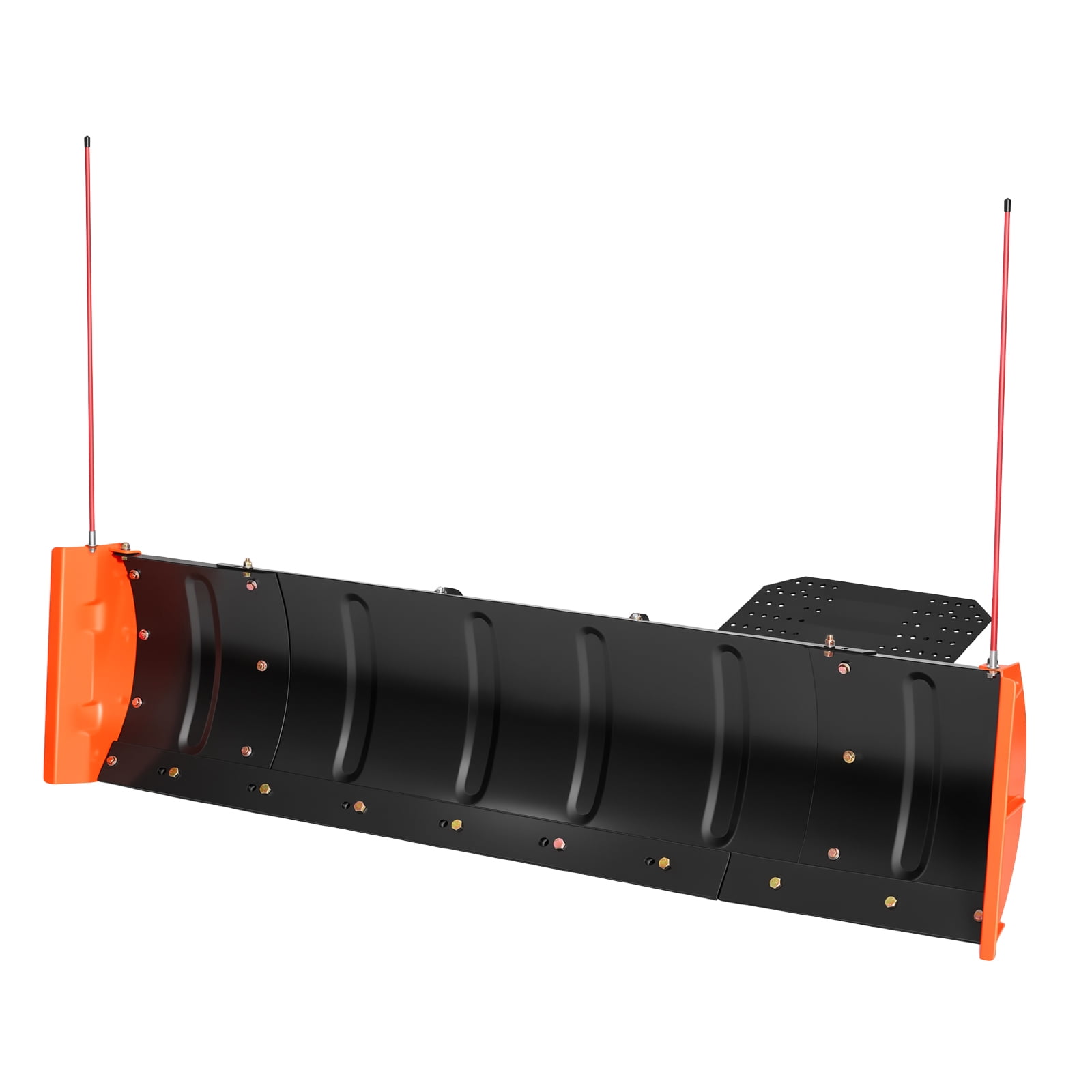 KFFKFF Adjustable Snow Plow Kit with 43-60 Inch Width, Compatible with Most ATVs and UTVs, Features Side Wings, Height and Angle Adjustability, Three Mounting Options, Durable Steel Blade
