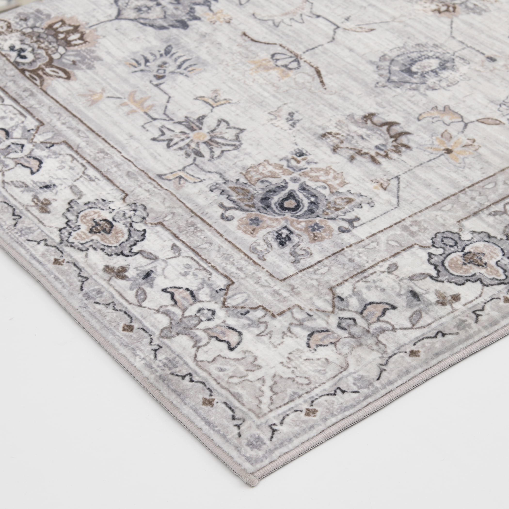 Better Homes & Gardens Persian Blooms Ivory Faux Fur Indoor Area Rug, 7'x9'10"
