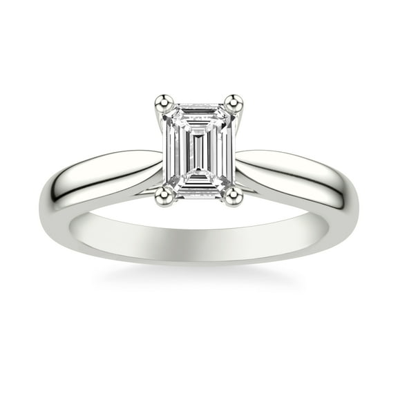 Eloya Jewel 1.7 Ct Lab Created Diamond Engagement Ring - Emerald Cut Design - 14K White Gold Plated Ring - Anniversary Gift for Wife - Stunning Prong Set Ring - Perfect Wedding Jewelry for Women