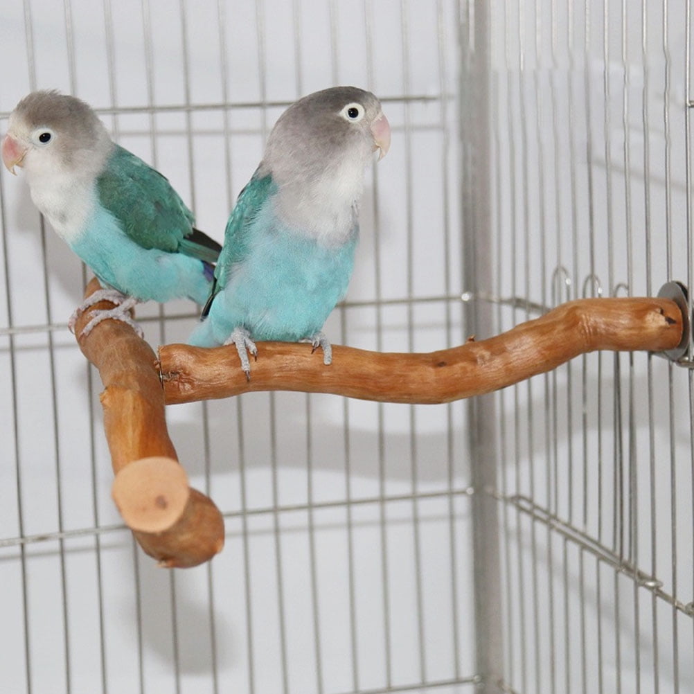 FOMIYES Wear-Resistant T-Shaped Wooden Parrot Perch, Bird Cage Accessory for Parakeet, Cockatiel, Conure, Cage Decoration