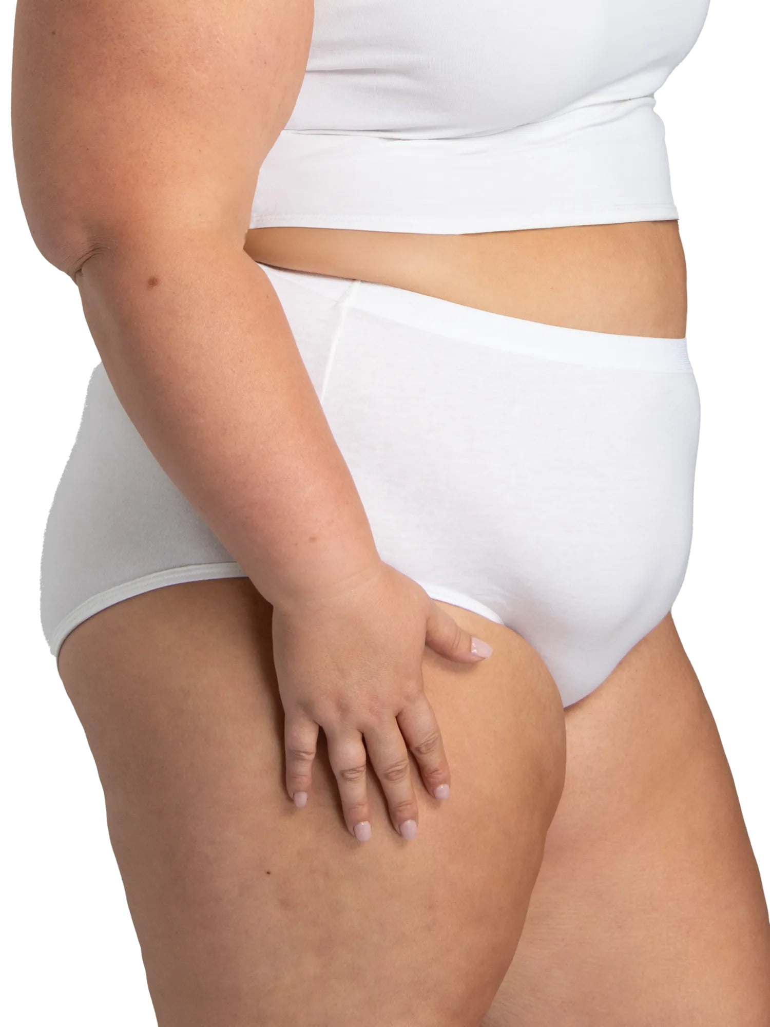 Fit for Me by Fruit of the Loom Women's Plus Size Cotton Brief Underwear, 10-Pack