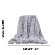 Faux Fur Throw Blanket, Fuzzy Plush Soft Skin-friendly Fleece Blanket, Fluffy Cozy Throw Blankets for Couch, Sofa, Bed, Thick Comfy Blankets and Throws, 46.8x31.2 inches