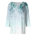 thumbnail image 4 of Womens 3/4 Length Sleeve Tops Casual Henley Summer Shirts Loose Fit Three Quarter Length Sleeve Blouses, 4 of 5