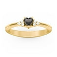 thumbnail image 2 of Birthstone Heart Ring with Shoulder Accents - Smokey Quartz (June), 2 of 4
