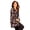 Coffee Bean Meadow Leaves, variant on Women's Plus Size Ponte Print Jacket