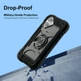 thumbnail image 4 of Compatible with iPhone 16 Case, with 360° Rotate Ring Stand, Military Grade Drop Protection Full Body Rugged Heavy Duty Case 3 in 1 Protective Cover, Black, 4 of 6
