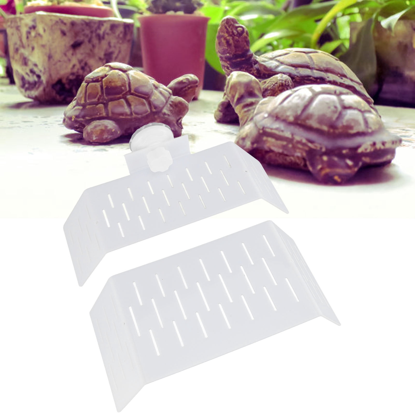 YAHHU Turtle Basking Platform Plastic Strong Suction Cup Antislip Ramp Climbing Shelf for Reptile Resting Tank Accessories 13.78 inches / 35 cm