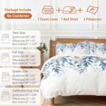 thumbnail image 6 of Winter Christmas Duvet Cover Set King Size, Blue Floral Eucalyptus Leaves 4 Piece Soft Microfiber Bedding Set with 1 Duvet Cover, 1 Flat Sheet, 2 Pillowcases, 6 of 9