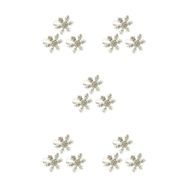 Naiovety Valentine Napkins Plates Snowflake Design Buckle Banquets Metal Clasps Rings Decorations Table Napkin Jewelry Rhinestone Type2 NO2