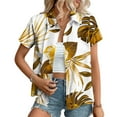 thumbnail image 2 of DecSea Hawaiian Style Shirts for Women Short Sleeve Lapel Blouses Summer Dressy Casual Button Down Shirts, 2 of 6