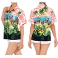 thumbnail image 3 of HAPPY BAY Women's Floral Beach Hawaiian Blouse Shirt Tropical Blouses Button Up Short Sleeve Dress Tops Tee Shirts Dresses for Women L Salmon, Motor Ride, 3 of 5