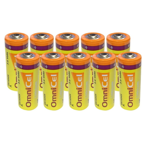 10x Omnicel ER18505 3.6V 3.8Ah Sz A Lithium Button Top Battery