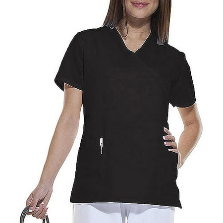 Simply Basic Mock Wrap Scrub Top, Classic Colors