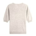 thumbnail image 4 of Short Sleeve Sweater for Women V Neck Lightweight Sweaters Fashion Clothing Business Casual Outfits White M, 4 of 4