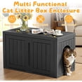 thumbnail image 3 of Litter Box Enclosure with Side Table, Hidden Litter Furniture Cabinet for Indoor Outdoor Use, 3 of 6