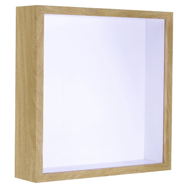 Unique Bargains 8x8 Shadow Box Frame Wooden Dried Flower Display Stand Floating Photo Frame Natural Color