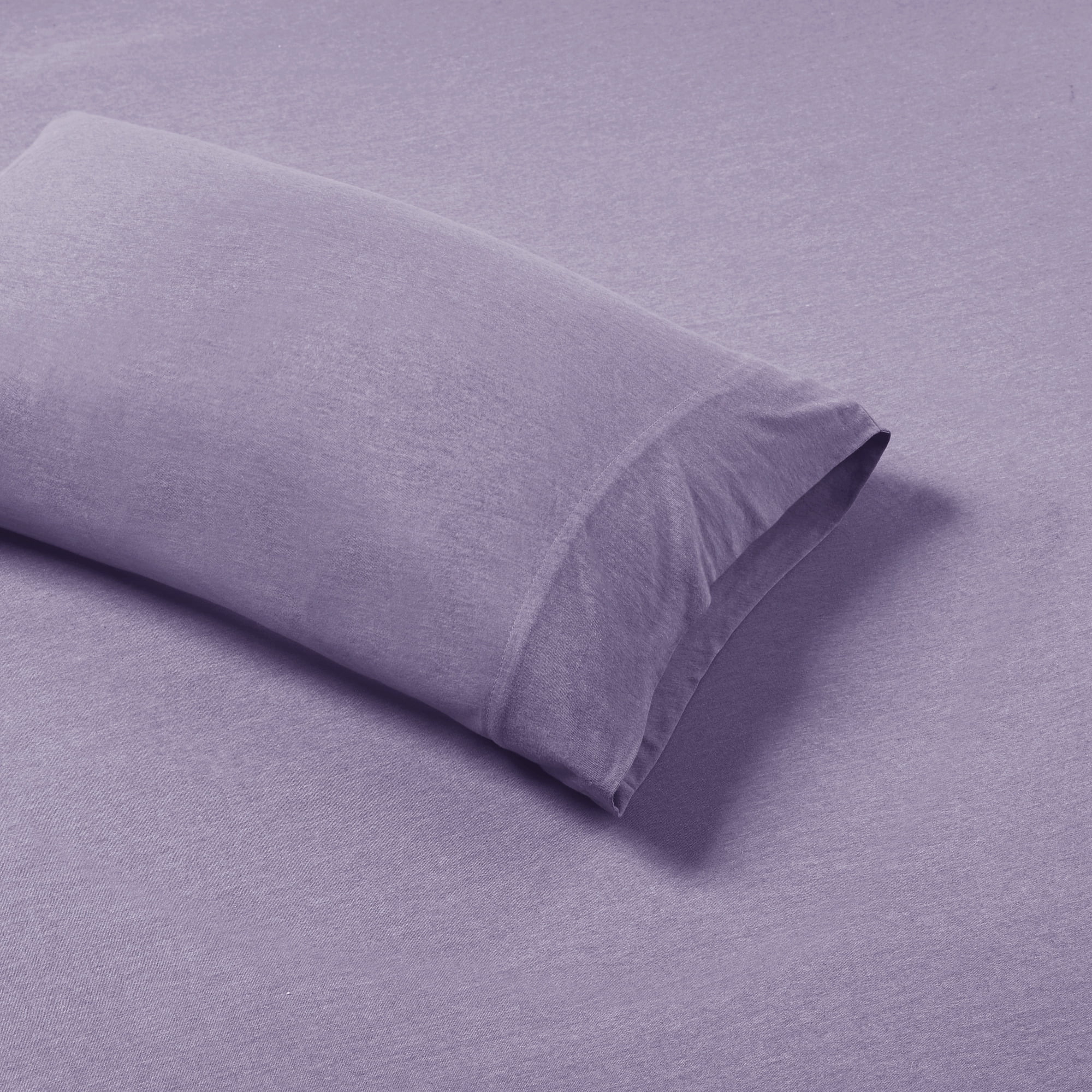 Comfort Classics All Season Cotton Blend Jersey Knit 3 Piece Purple Sheet Set, Twin XL