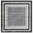 thumbnail image 3 of SAFAVIEH Border & Stripe Hyram Bordered Shag Area Rug, Grey/Black, 6'7" x 6'7" Square, 3 of 4