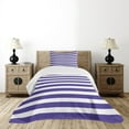 thumbnail image 4 of Ambesonne Striped Quilted Bedspread Set 2 Pcs, Navy Nautical Marine, Twin Size, Purple, 4 of 5