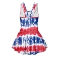 thumbnail image 5 of COEQINE Girls One Piece Swimsuit with Skirt Sleeveless Cute Skirted Bathing Suit Hawaiian Swimwear for Kids 3-4 Years, 4th of July Summer Swim Dress for Water Play, Retro American Flag Tie-dye, 5 of 8