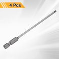 thumbnail image 3 of Uxcell 4pcs SL3 Slotted Screwdriver Bits 3mm Slotted Tip 1/4" Hex Shank 100mm (4") Long Magnetic Flat Head S2 Steel Screw Driver Drill Bits Industrial Power Screwdriver Bit, 3 of 7